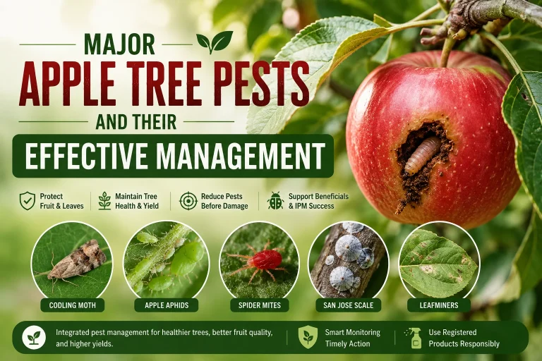 Major apple tree pests and effective management methods in an apple orchard