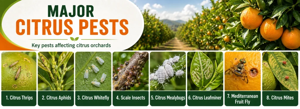Major Insect Pests of Citrus Trees