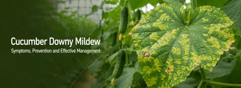 Cucumber leaf showing yellow angular symptoms of downy mildew caused by Pseudoperonospora cubensis